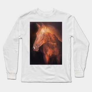 Horse on a forest backdrop Long Sleeve T-Shirt